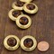 4 Pieces Small Gold with Brown Tortoise Center Decorative Buttons 7/8 Inch